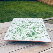Spanish Hand Painted Jaspe Square Serving Plate