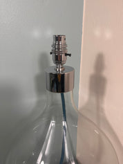 Chrome Top Mouth Blown Recycled Glass Lamp 64cm