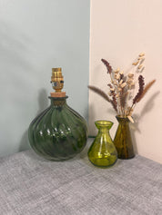 Spiral Recycled Glass Lamp (Cool Colours) 23cm