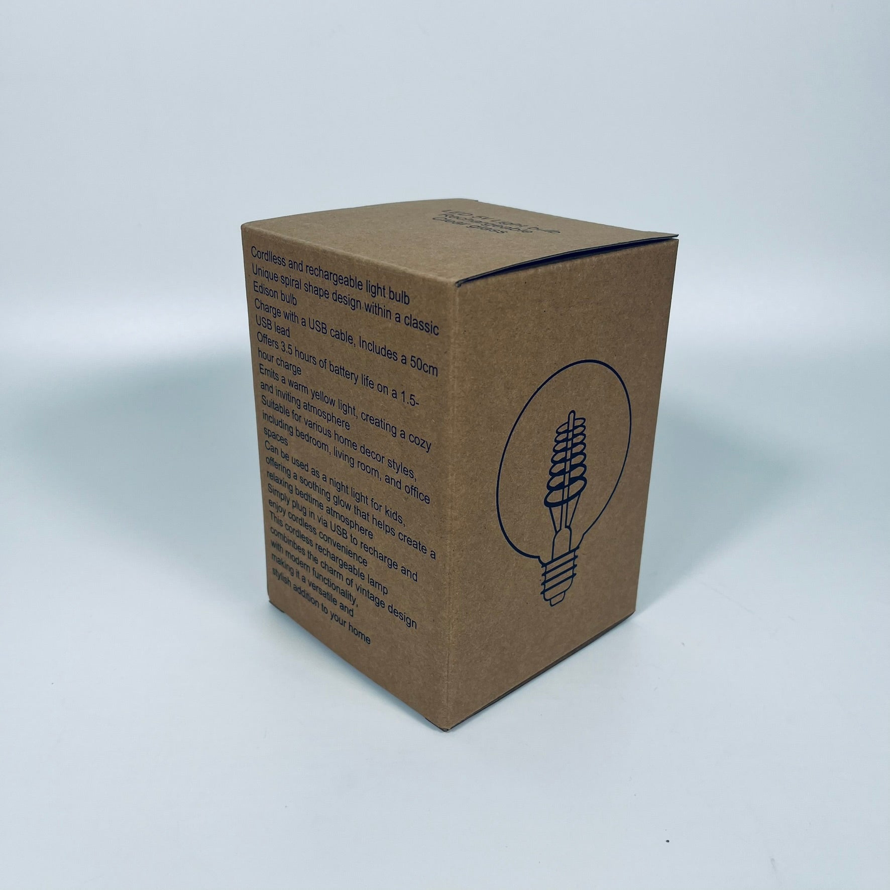 Cordless USB LED Lightbulb | Spiral Filament Lightbulb
