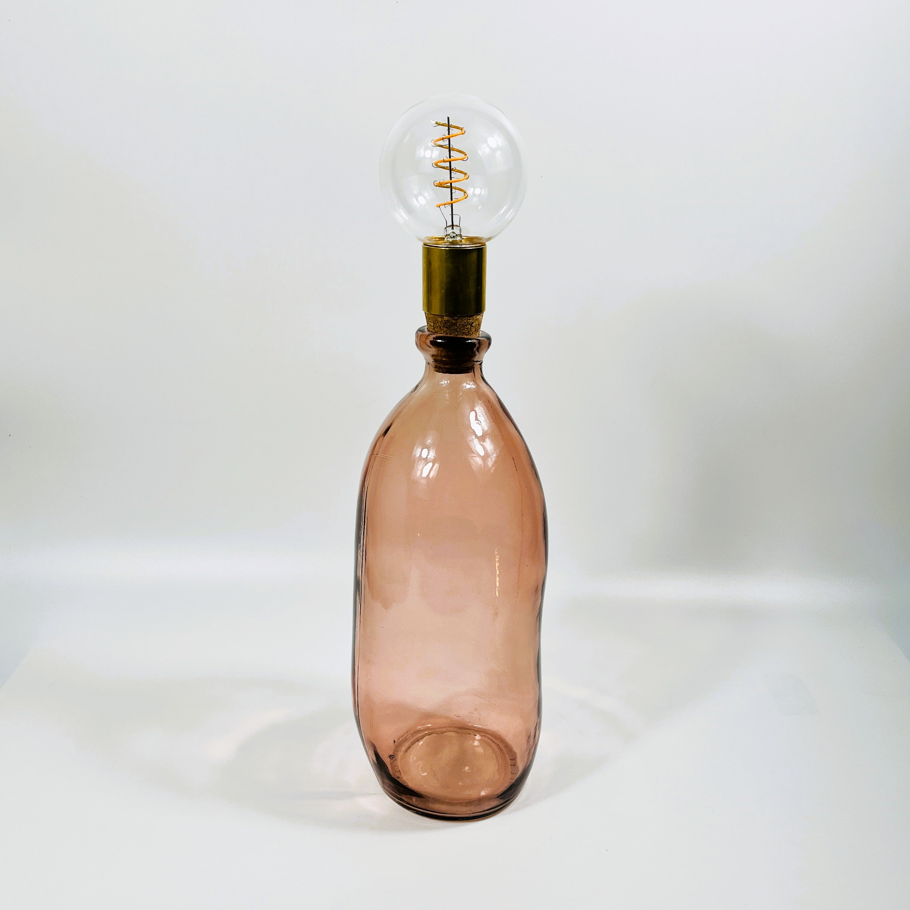 Cordless LED Tall Simplicity Vase Light with Cork & Brass Holder