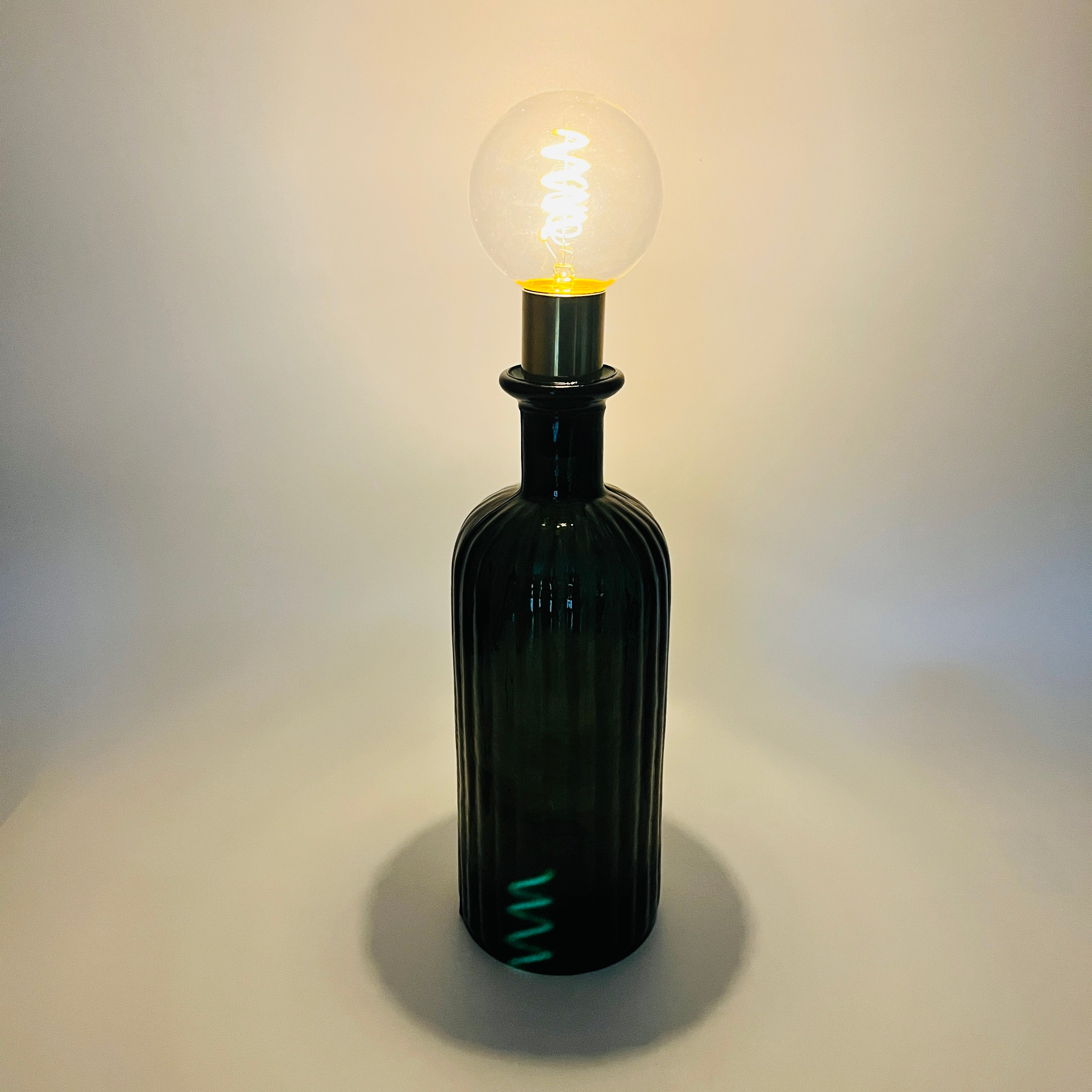 Cordless LED Ripple Bottle Light with Cork & Brass Holder