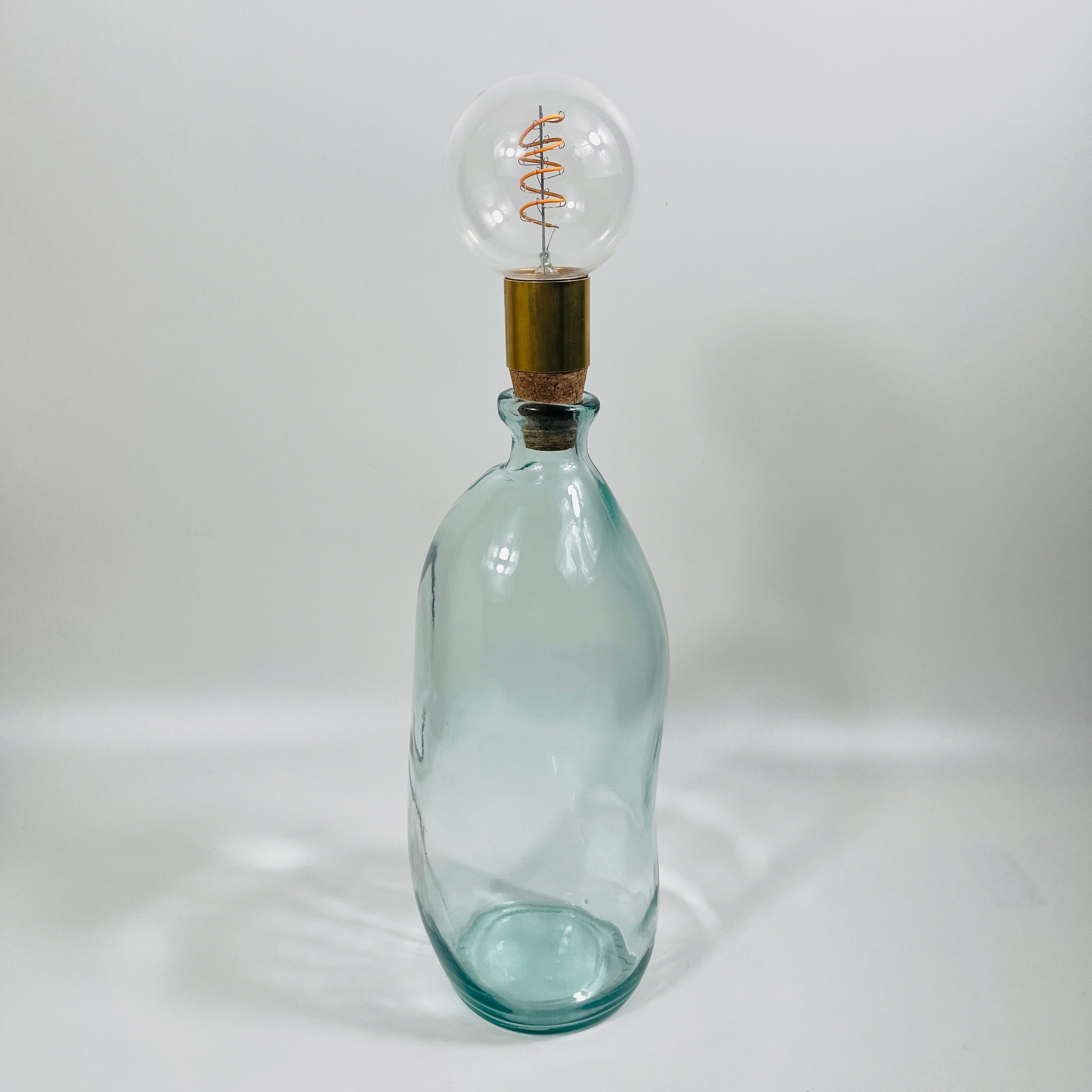 Cordless LED Tall Simplicity Vase Light with Cork & Brass Holder
