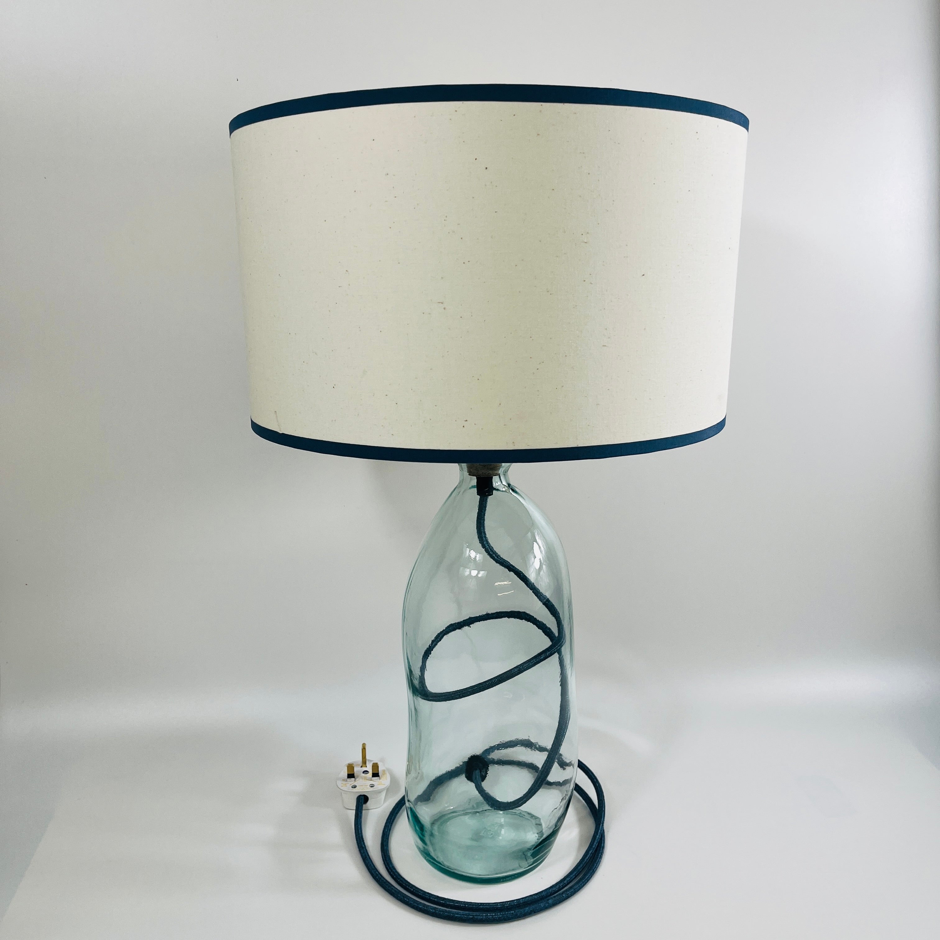 Simplicity Recycled Glass 41cm Lamp and Shade Set