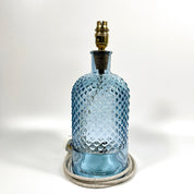 Recycled Glass Diamond Bottle Lamp (Cool Colours) 34cm