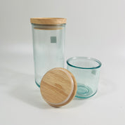 Recycled Glass Stacking Storage Jars with Lid