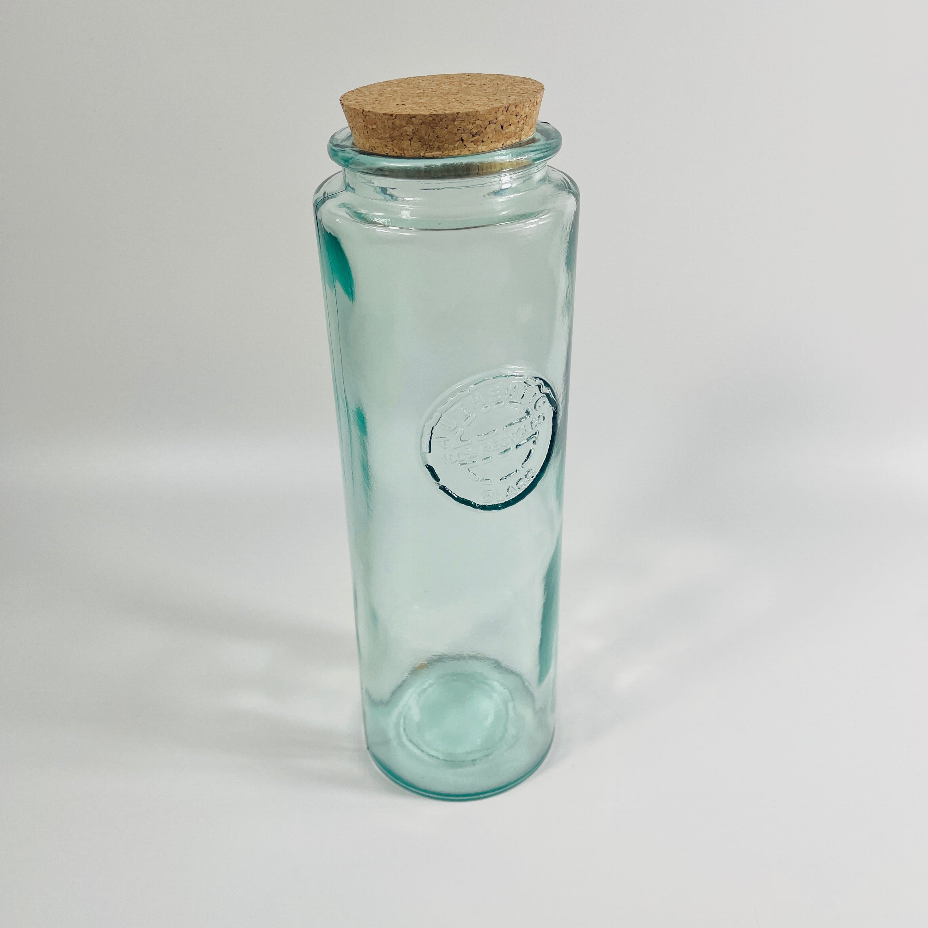 Authentic Recycled Glass Spaghetti Jar with a Cork Lid 30cm