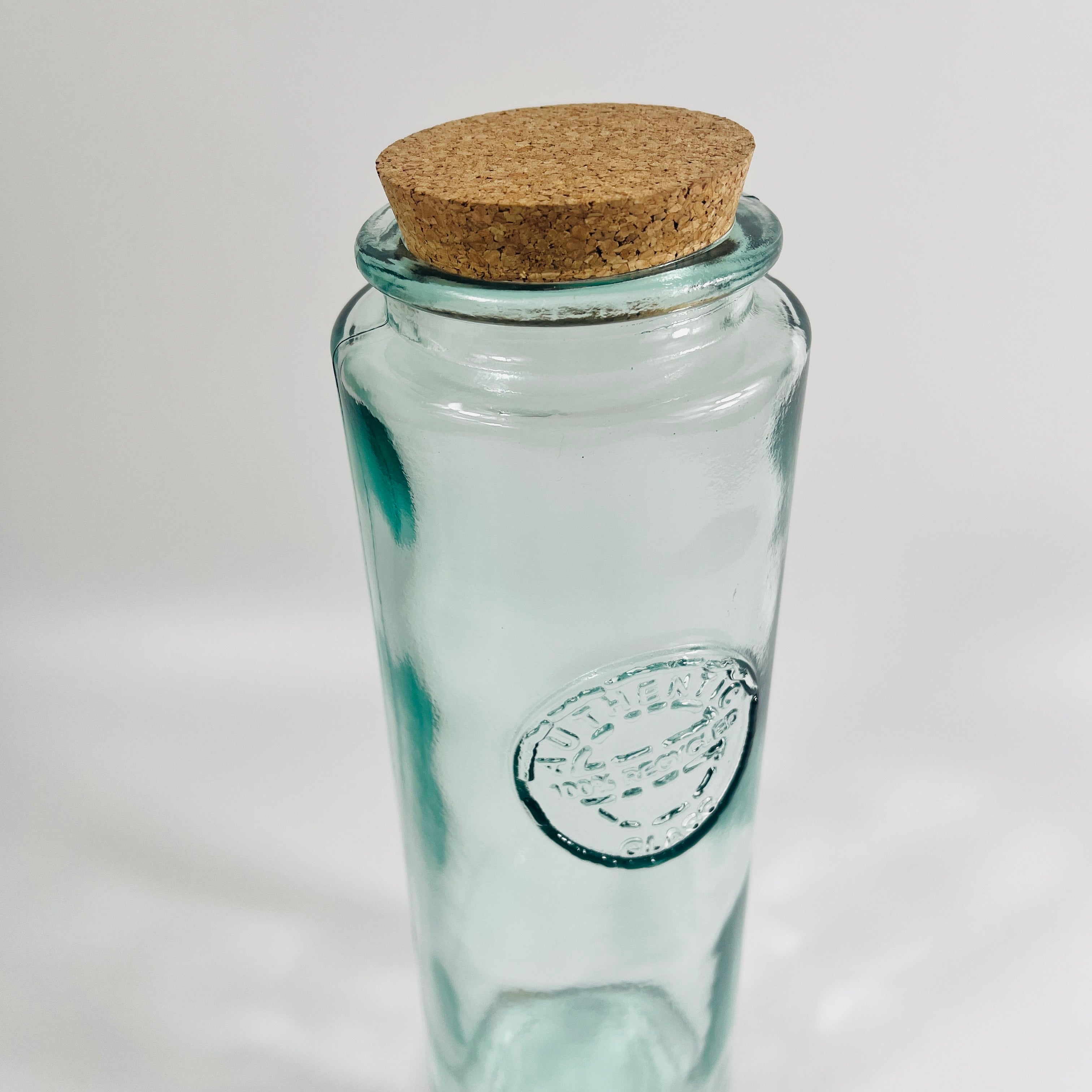Authentic Recycled Glass Spaghetti Jar with a Cork Lid 30cm