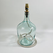 Demijohn Recycled Glass 36cm Lamp and Shade Set