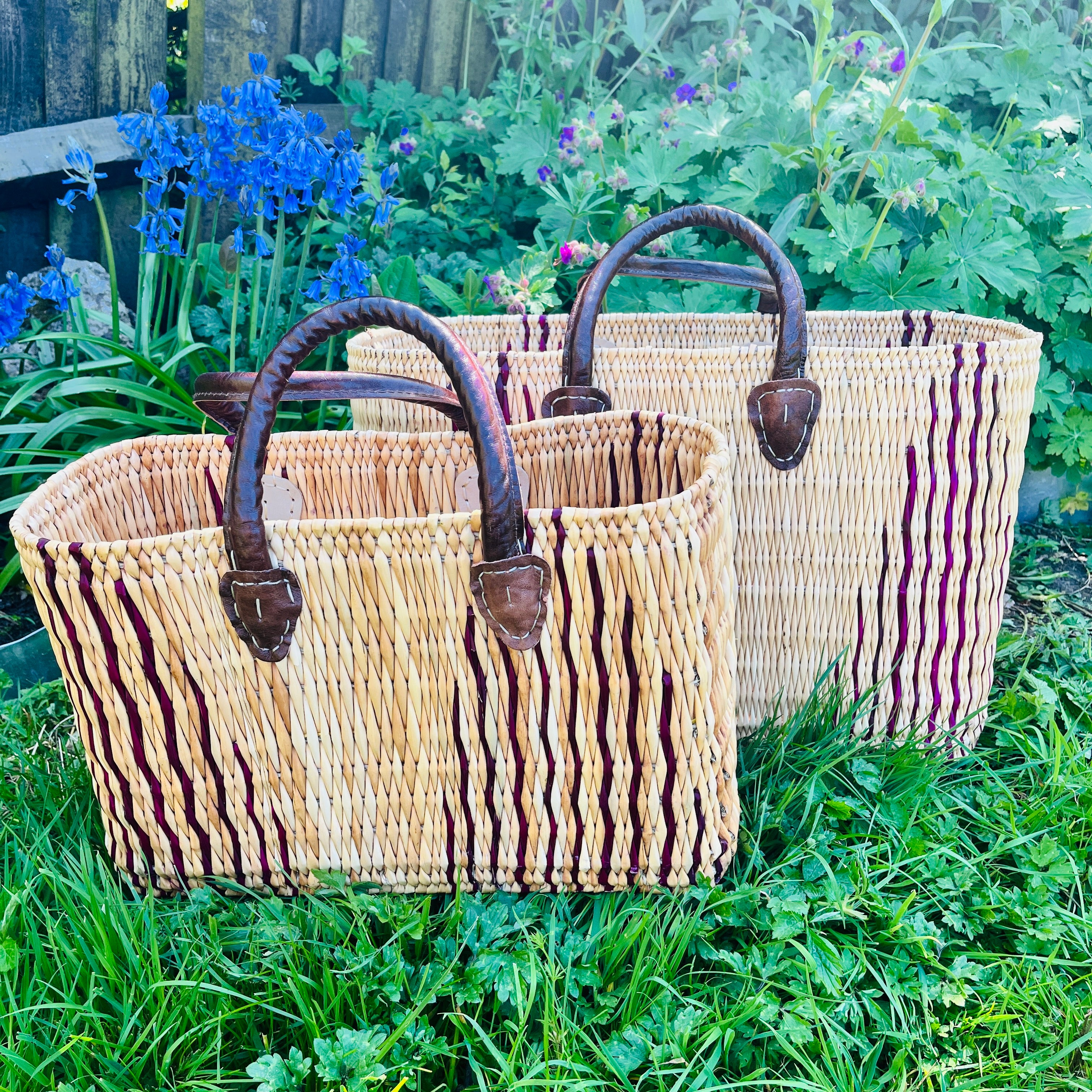 Woven Baskets Moroccan Basket Bag Moroccan Handmade Basket Plum