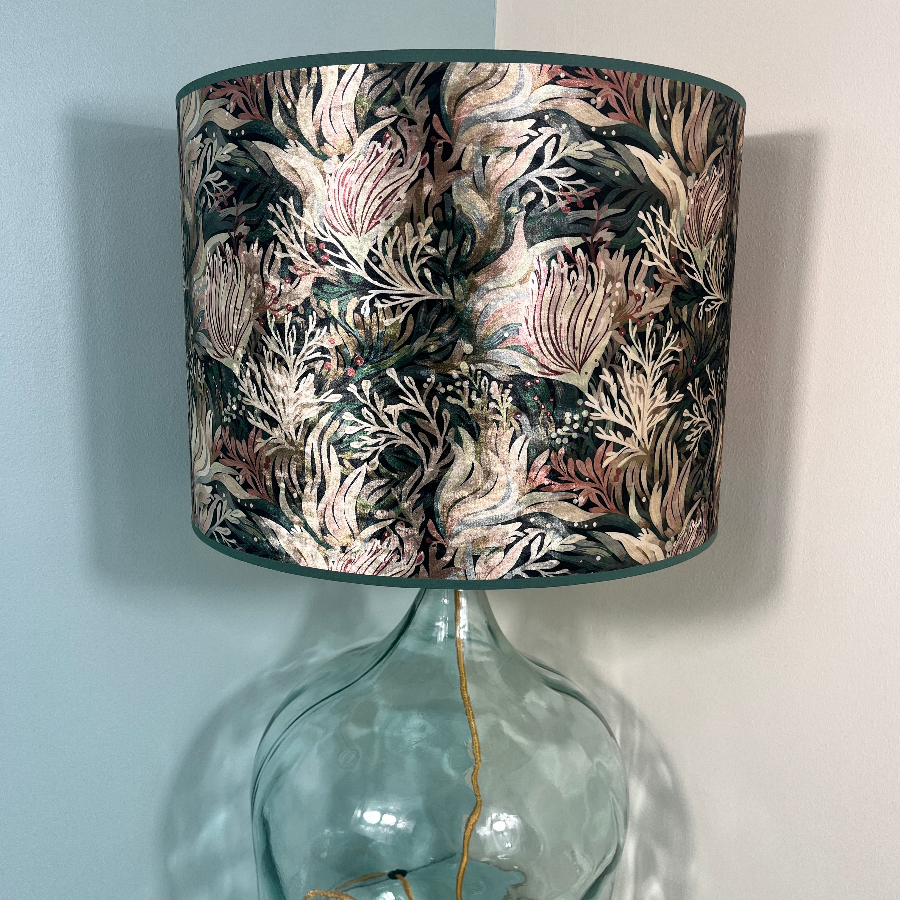 Sea Green Deep Water Velvet Shade 8" to 18"