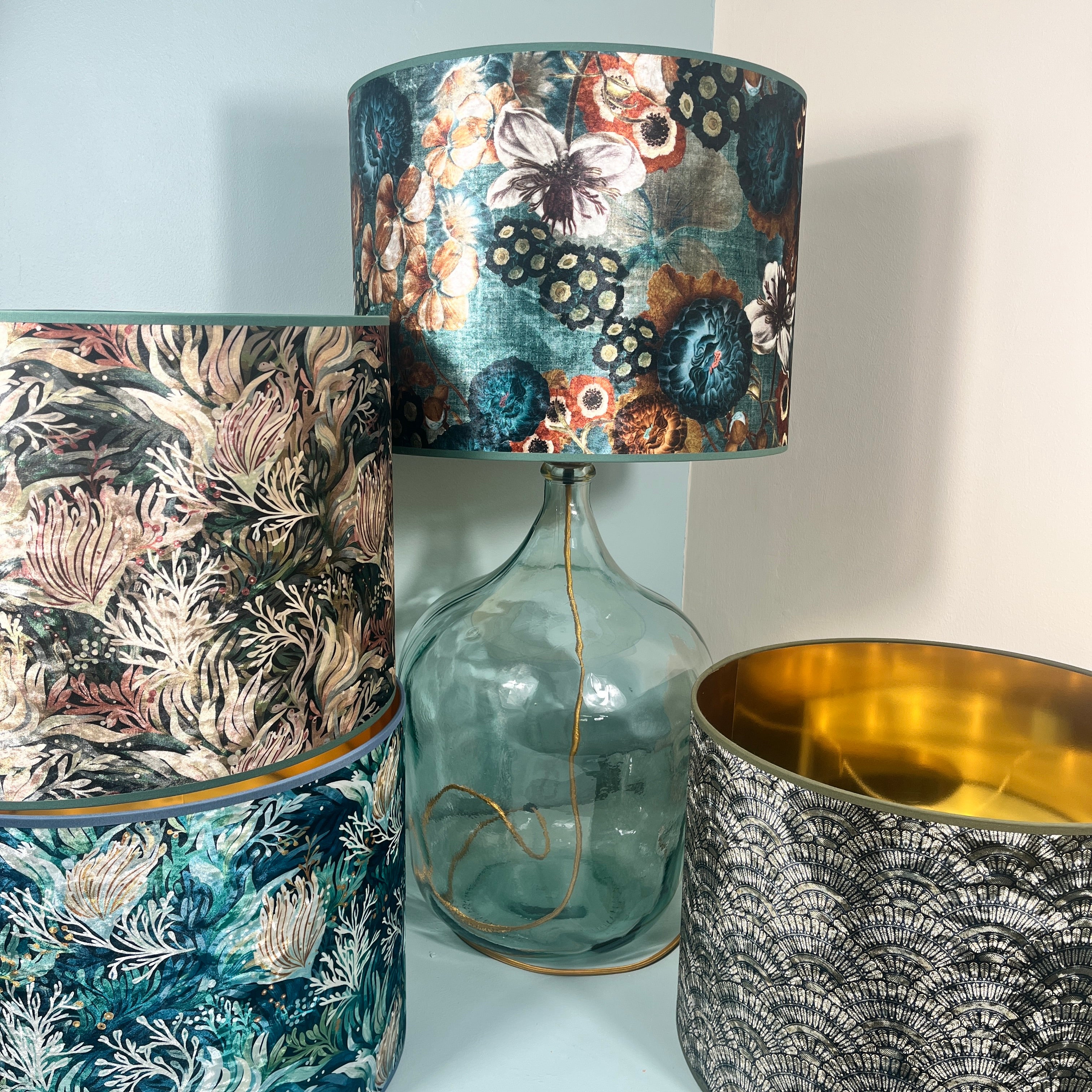 Prussian Floret Velvet Shade 8" to 18"