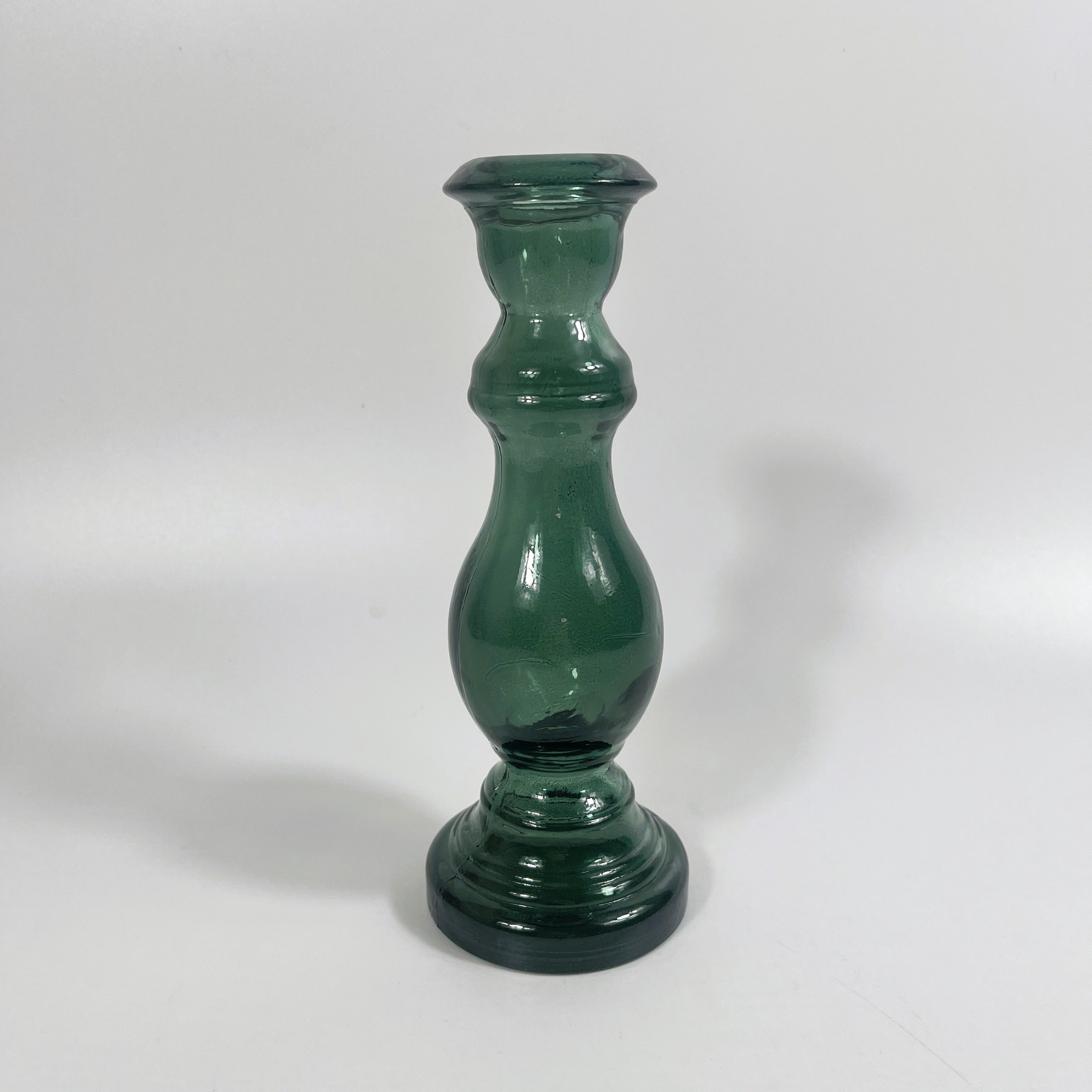 Recycled Glass Candlestick 20cm