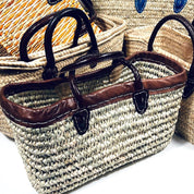 Moroccan Handmade Trim Top Tote Basket