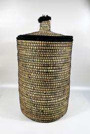 Moroccan Handmade Laundry Storage Basket with Lid