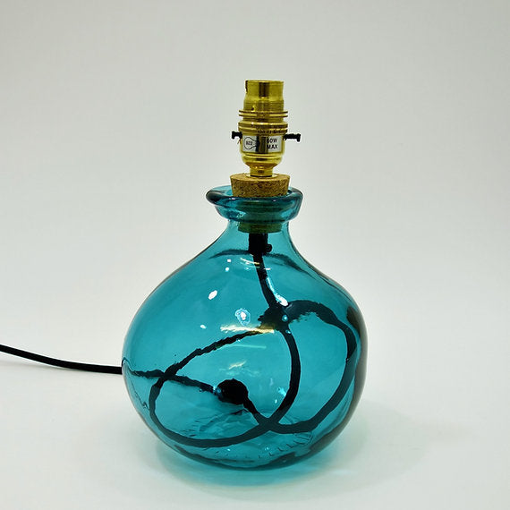 Simplicity Recycled Glass Lamp (Cool Colours) 24cm