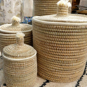 Moroccan Handmade Storage Baskets with Lid