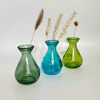 Recycled glass "Adra" bud vase 11cm