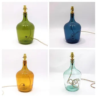 36cm Garrafa Recycled Glass Demijohn Lamp