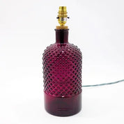 Recycled Glass Diamond Bottle Lamp (Warm Colours) 34cm