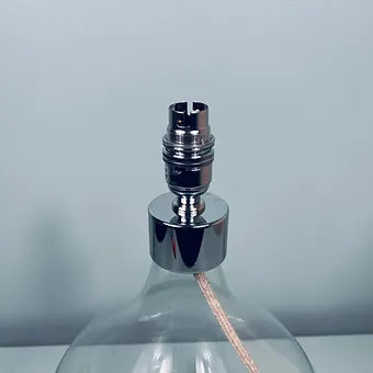 Chrome Top Mouth Blown Recycled Glass Lamp 64cm