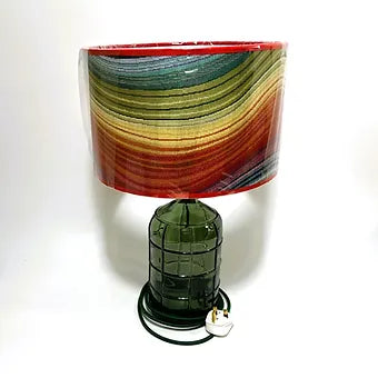 34cm Graphic Recycled Glass Lamp