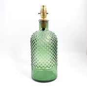 Recycled Glass Diamond Bottle Lamp (Cool Colours) 34cm