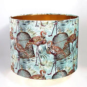 Luxury "Sea Green Flamingo" Velvet Drum Shade 8" or 10"