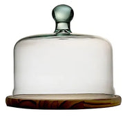 Recycled Glass Dome with Wooden Base 22cm Diameter