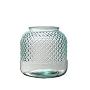 Recycled Glass Diamond Vase / Tea Light Holder 19cm