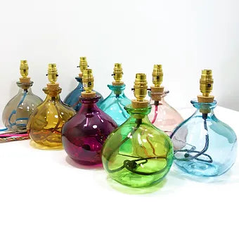 Simplicity Recycled Glass Lamp (Warm Colours) 24cm
