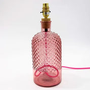 34cm Recycled Glass Diamond Bottle Lamp (Warm Colours)