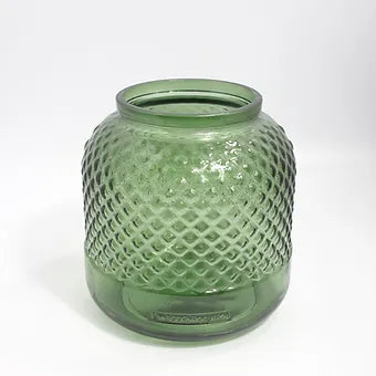 Recycled Glass Diamond Vase / Tea Light Holder 19cm