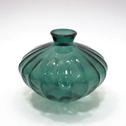 Recycled Glass Fluted Ellipse Vase 14cm