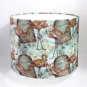 Luxury "Sea Green Flamingo" Velvet Drum Shade 8" or 10"