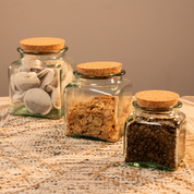 Square Storage Jars with a Cork Lid