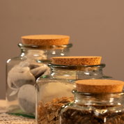 Square Storage Jars with a Cork Lid