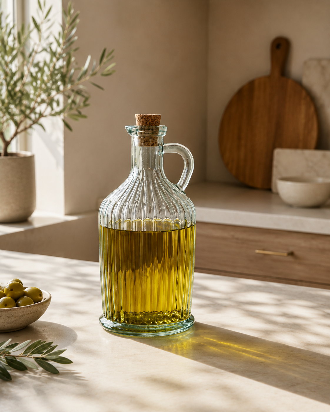 Recycled Glass Mara Oil Bottle 27cm