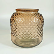Recycled Glass Diamond Vase / Tea Light Holder 19cm
