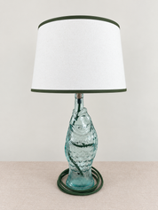 Recycled Glass Fish Table Lamp 39cm