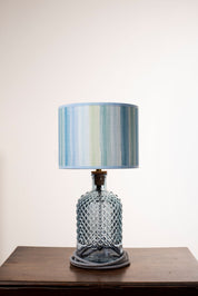 Blue Stripe Linen Drum Shade