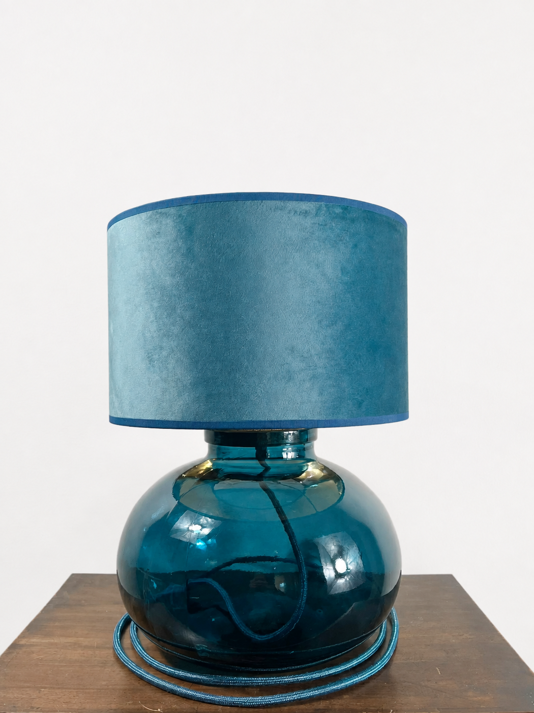 Handmade Steel Blue Velvet Shade