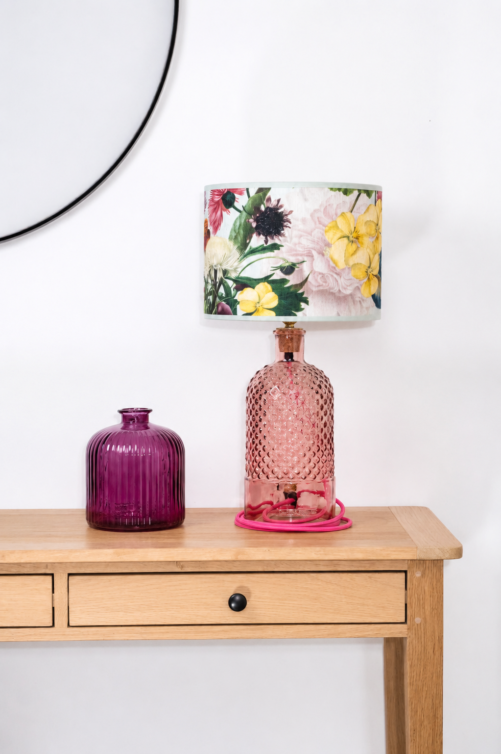 Recycled Glass Diamond Table Lamp 34cm