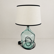 Demijohn Recycled Glass 36cm Lamp and Shade Set Bundle