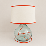 Simplicity Recycled Glass 39cm Lamp and Shade Set Bundle