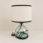 Simplicity Recycled Glass 24cm Lamp and Shade Set Bundle