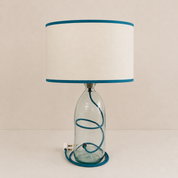 Simplicity Recycled Glass 41cm Lamp and Shade Set Bundle