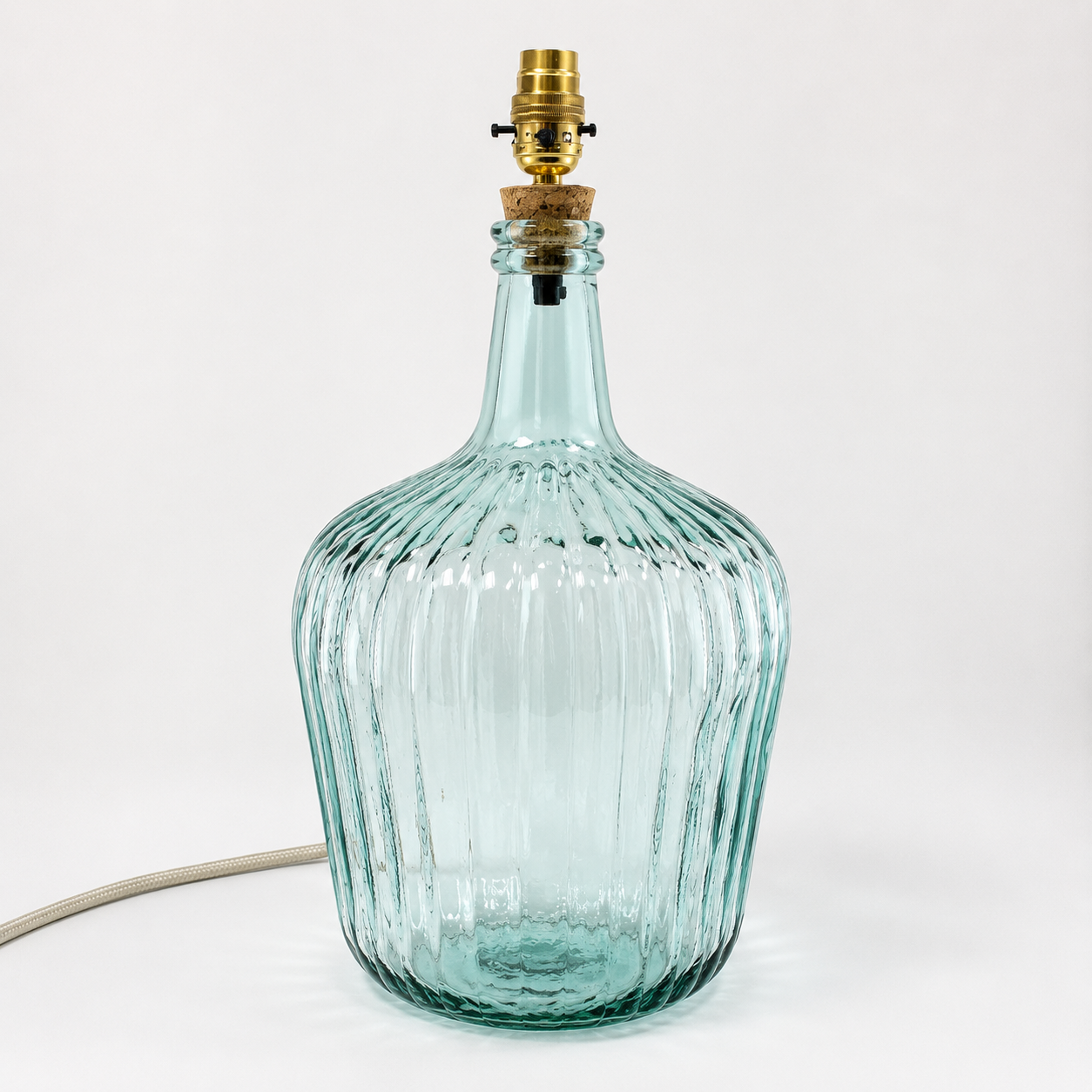 Recycled Glass Ripple Lamp 46cm