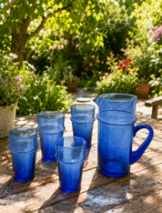 Moroccan Recycled Glass Jug and Tumbler Bundle Set