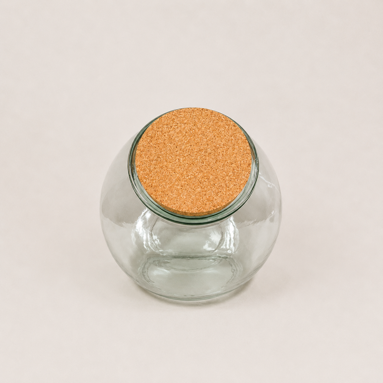 Recycled Glass Terrarium with Cork Lid 26cm